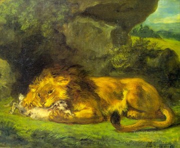ウサギとライオン ルーヴル美術館 Oil Paintings